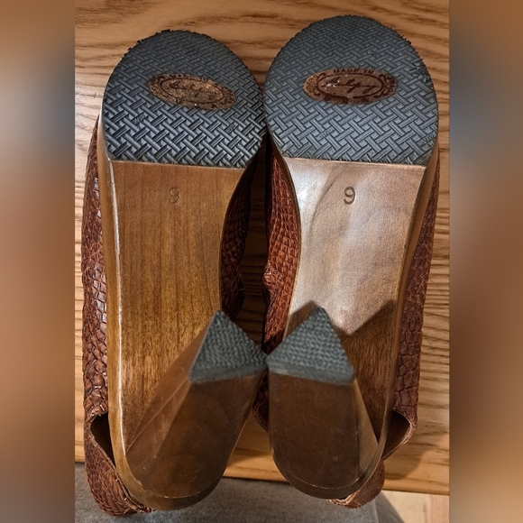 EUC Anthro Salpy Terri Tan Croc Neutral Boho Peep Toe Heel Ankle Boot SZ 9 - Picture 6 of 8